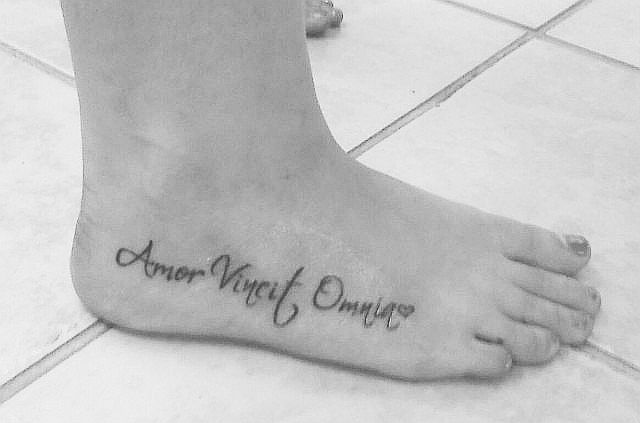 Amor Vincit Omnia Word Tattoo 